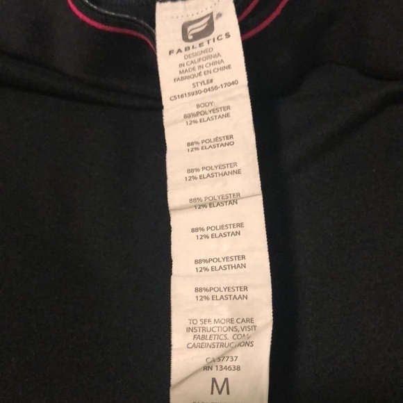 Fabletics black Capri leggings with stripe - Picture 2 of 6